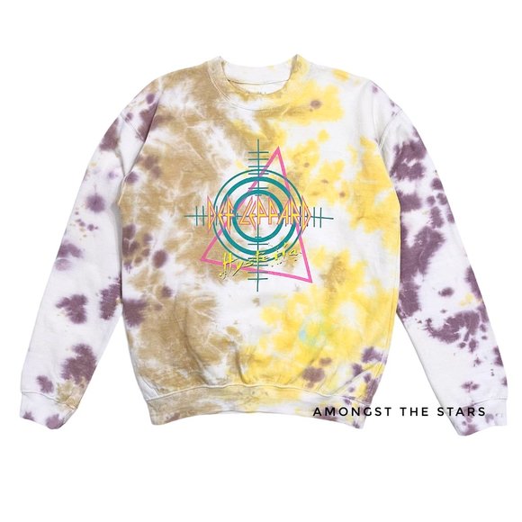 Def Leppard Hysteria Tie Dye Band Sweatshirt - Picture 1 of 5
